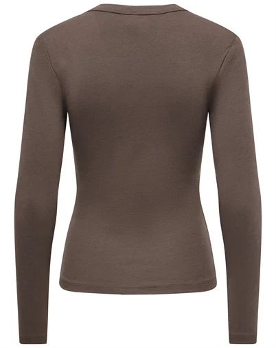 Only - ONLRiley V Neck Top - Chocolate Martini